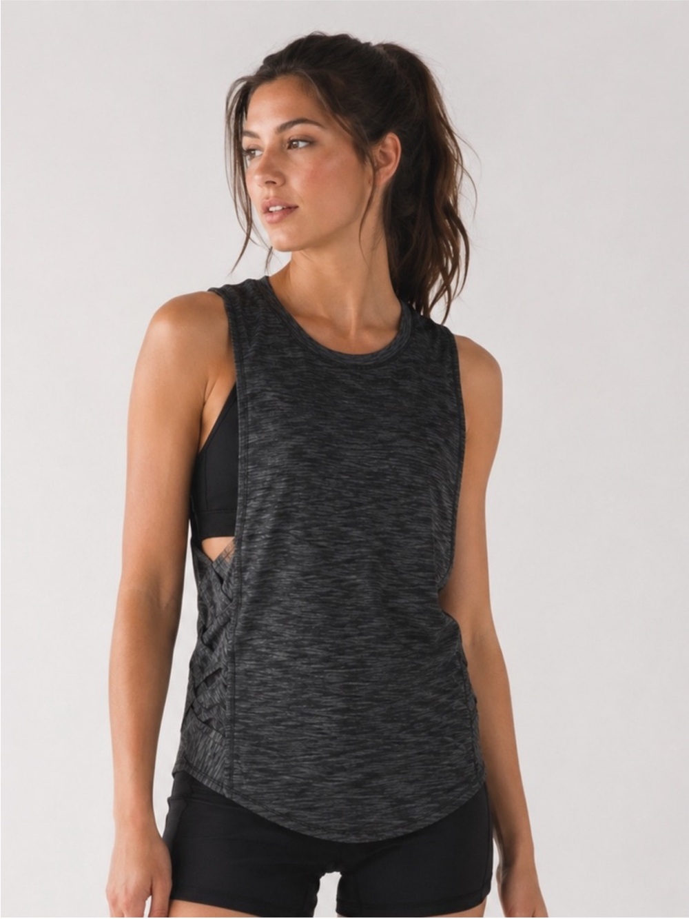 Lululemon Var-City Muscle Tank Heathered Black